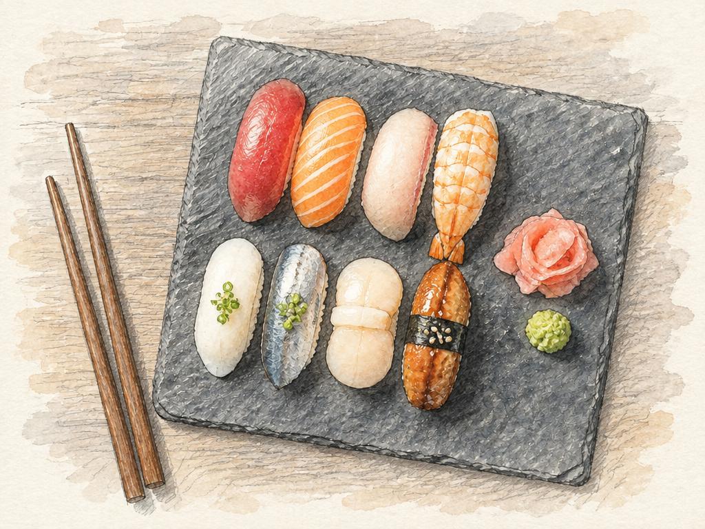 Food photo converted into a watercolor sketch